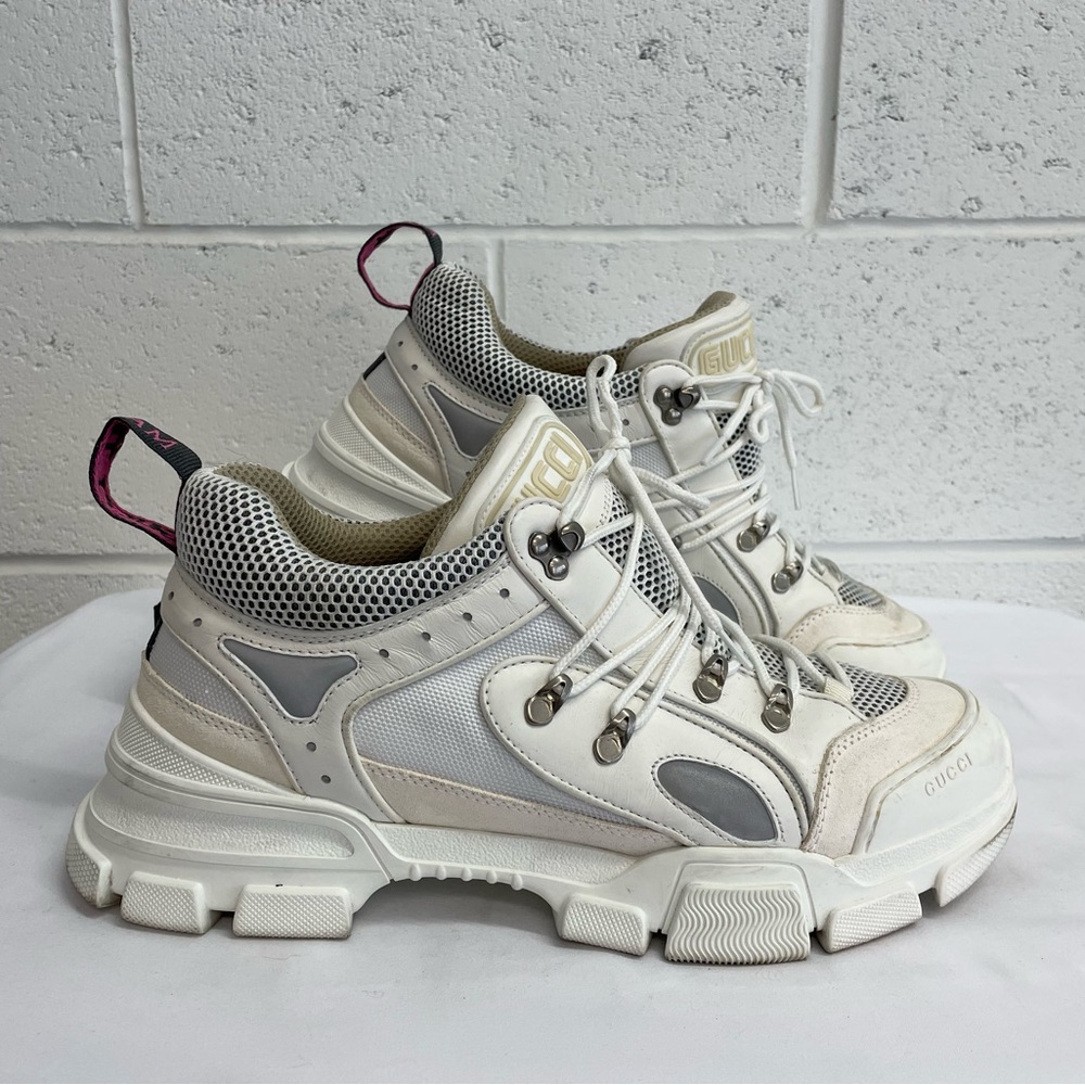 Gucci Sega Flashtrek white leather and mesh sneaker